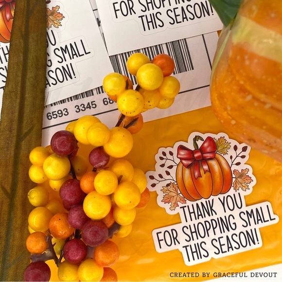 Thank You For Shopping Small This Season!- 2" (inches) 48ct.) [GD91-48] - Picture 4 of 4